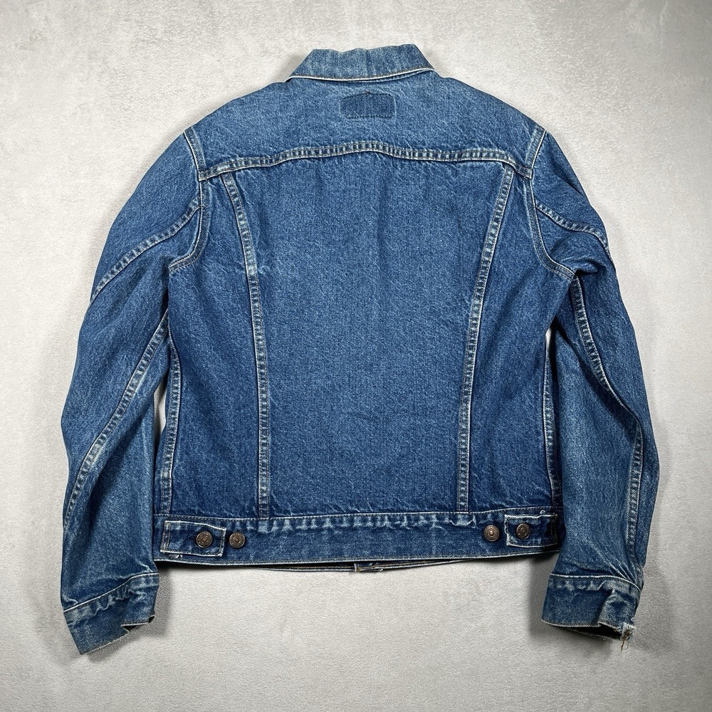 VTG Levi's 70506 0216 Denim Trucker Jacket Made In USA Size 40 L Distressed - Picture 8 of 11
